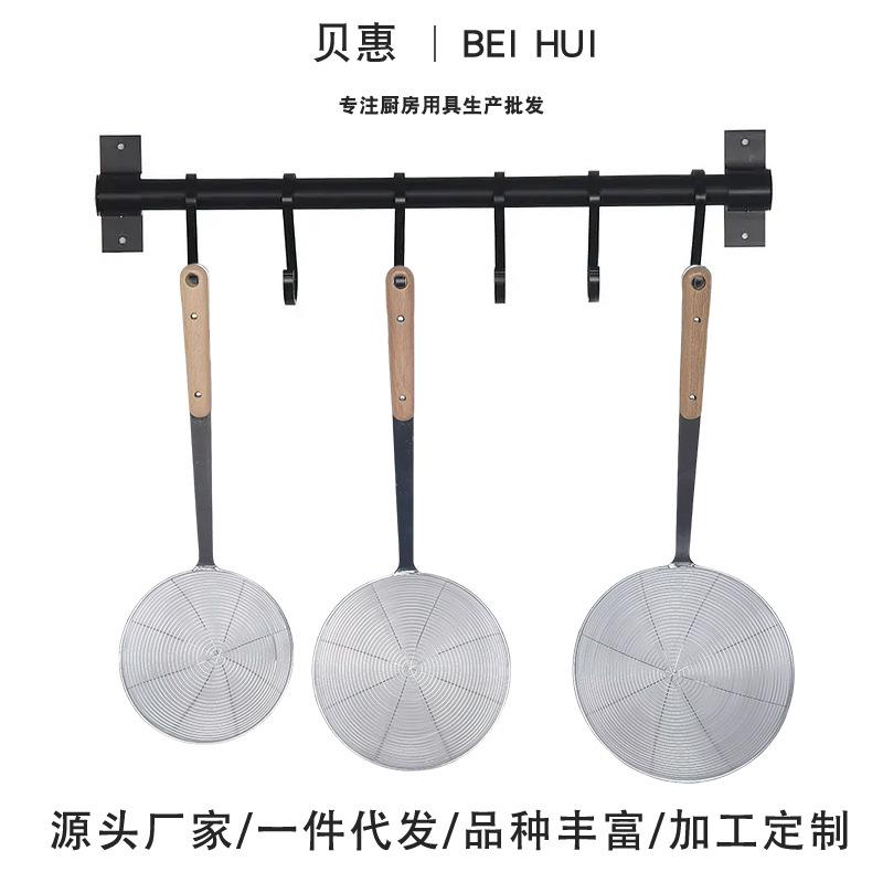 3厘原木夹柄线漏201不锈钢漏勺厨房火锅网漏捞饺子油炸过滤网勺