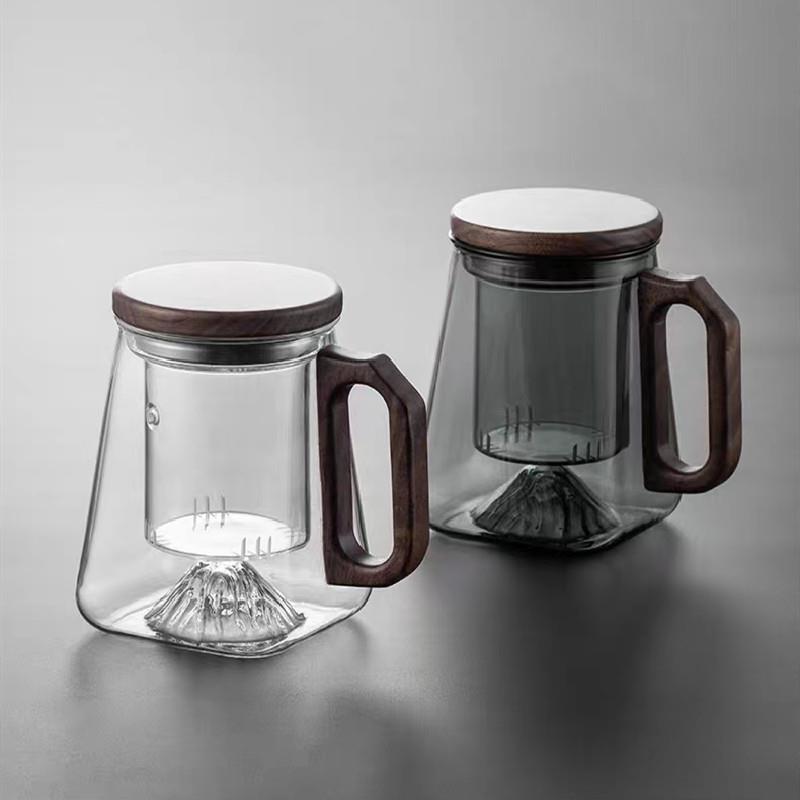 新款耐热玻璃泡茶杯茶水分离杯喝水杯男女办公室玻璃杯过滤观山杯