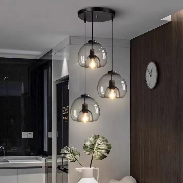 北欧后现代简约餐厅书房吊灯创意客厅卧室床头吧台单头玻璃吊灯