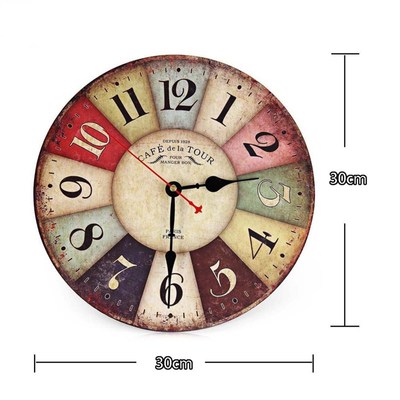 极速12 Inch Retro Wooden Wall Clock ModernM Vintage Rustic S