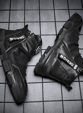 极速BomKinta New Handmade Ankle CBoots for Young Men PU Leat