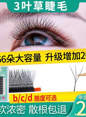 极速咖彩新款三叶草睫毛美睫店专用 yy自然开花假睫毛Z嫁接超软不