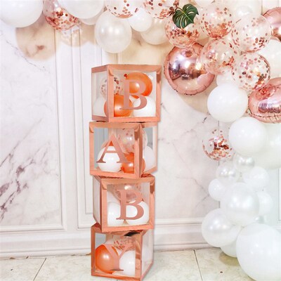 极速White Gold Letter Box Baby Shower HDecoration 1st Birthd