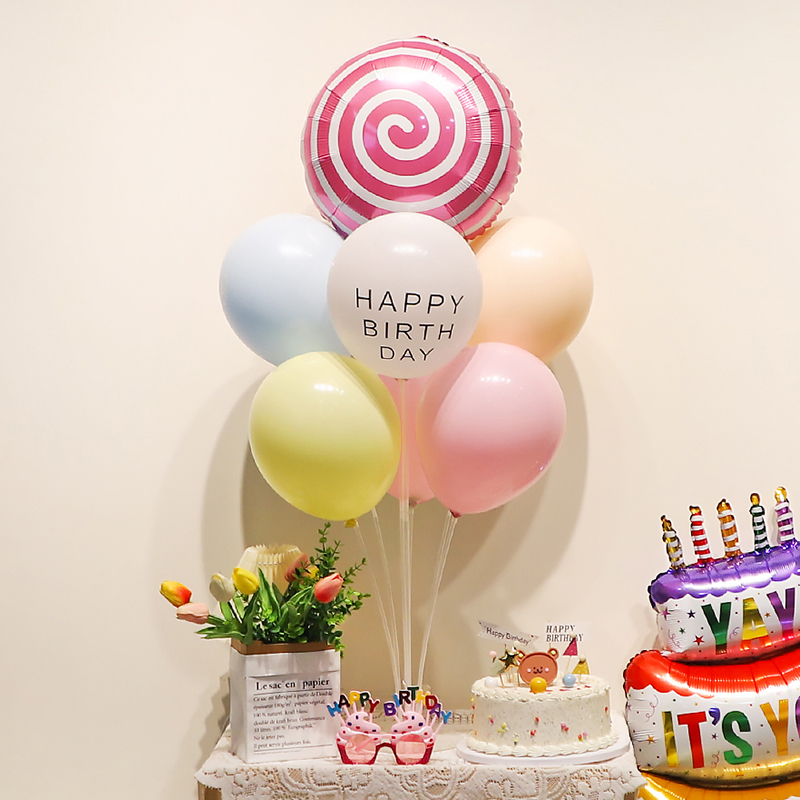 极速ins儿童周岁生日场景布置男孩女孩发光N桌飘气球立柱支架装饰
