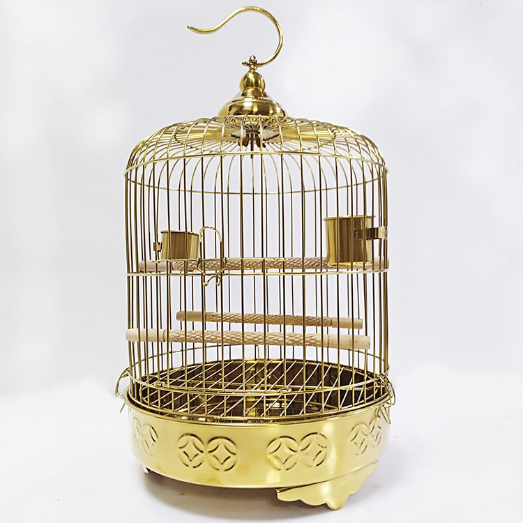 极速不锈钢小鸟笼百灵q画眉文鸟虎皮牡丹鹦鹉小型圆形鸟笼子小号