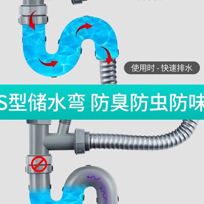 极速Kitchen vegetable basin downcComer pipe accessories sink