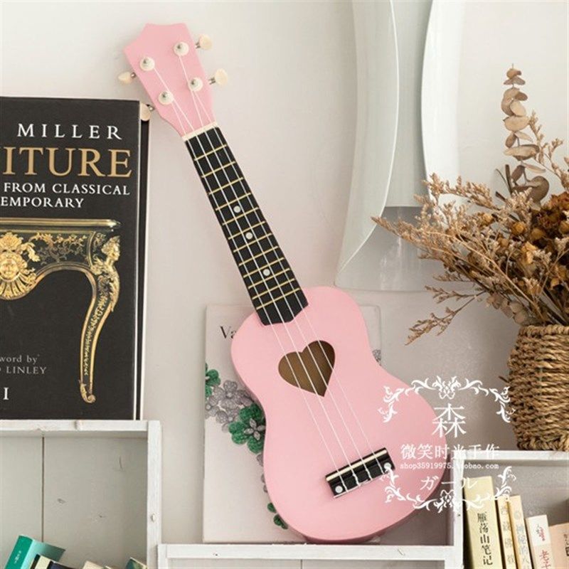 极速少女心尤克里里初学者樱花琴粉2D1寸23寸乌克里里小吉他四弦