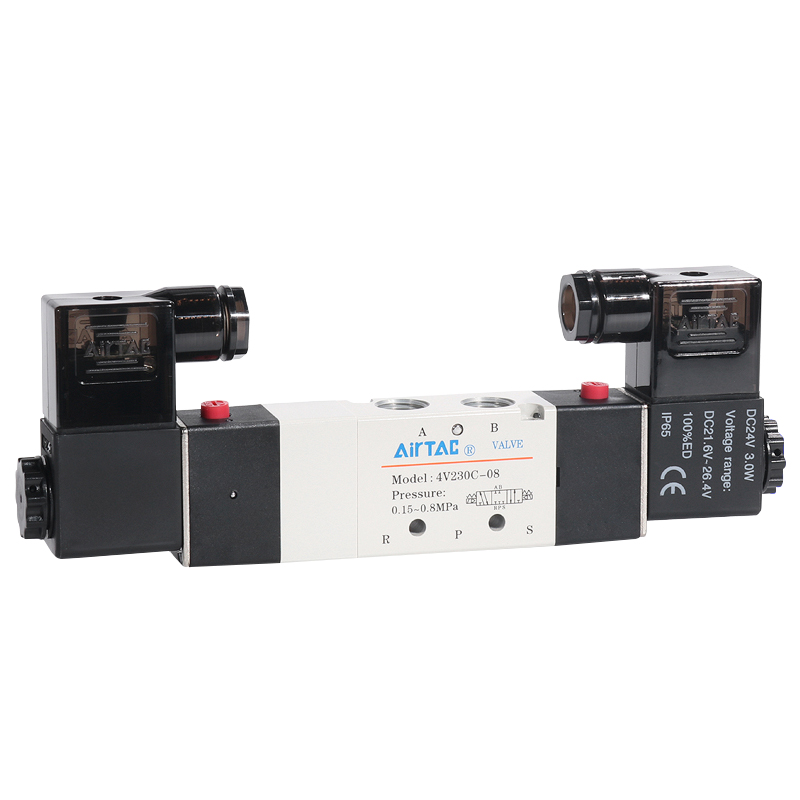 极速亚德客电磁阀4V130C/230C/3x30C/430C-M5/06/08/10/15三位五