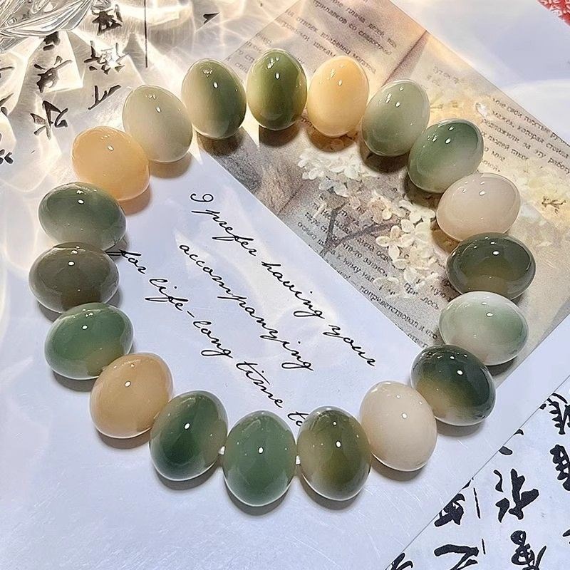 极速玉化老料菩提根手串女高抛算盘珠菩提子盘玩学生文Z玩佛珠手