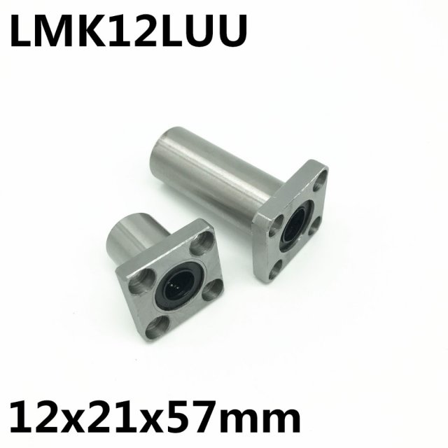 极速2pcs LMK12LUU for 12mm shaft linGear bearing square flan