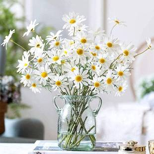 Whxite Daisy Flower 极速5Pcs Vase Artificial Bouquet 50cm