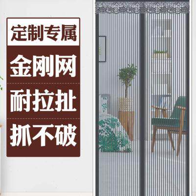 极速魔术贴防蚊门帘自装金刚网窗帘夏H季纱窗自粘式磁铁对吸纱门