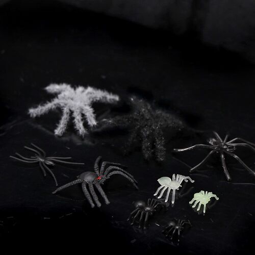 新品20/50pcs Simulation Plastizc Bugs Fake Spiders for Hallo