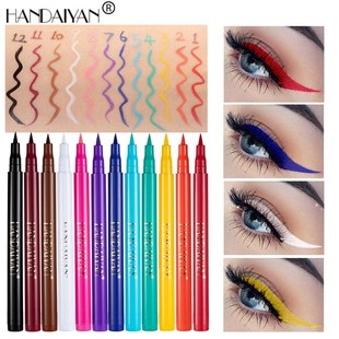 极速HANDAIYAN  6/12/20 Colors Matte LiqJuid Rainbow Eyeliner