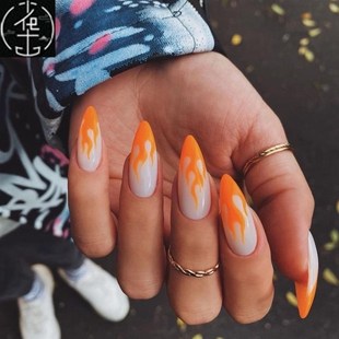 极速24Pcs Bluje Detachable Almond False Nails Wele  Nails