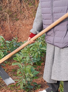 锄头老式全钢农用种植田木柄耙种菜除草翻地户外挖土锻打锄头工具