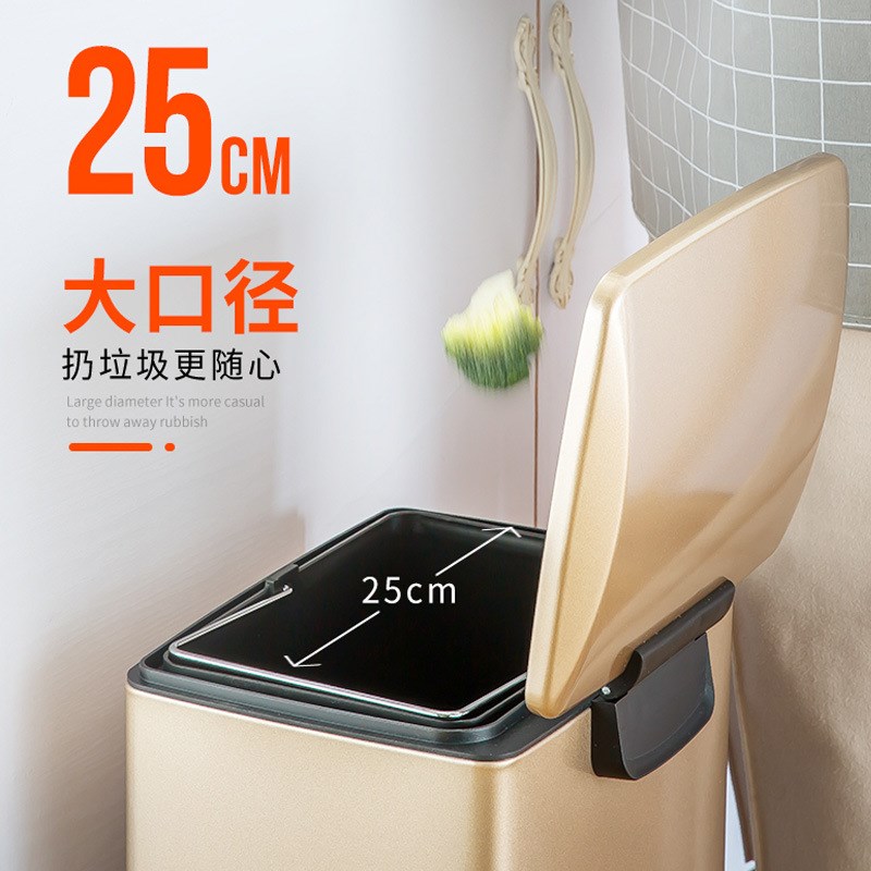 不锈钢办公室垃圾桶家用大号北欧带盖脚踏式室内商用30L代发