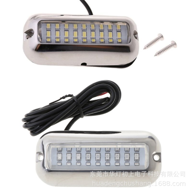 10-36V海洋IP68五金316不锈钢27led游艇浮桥船用水下灯横梁信号灯