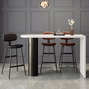 铁艺吧台椅工业风软包靠背高脚凳工作室高脚椅子家用吧台凳酒吧椅