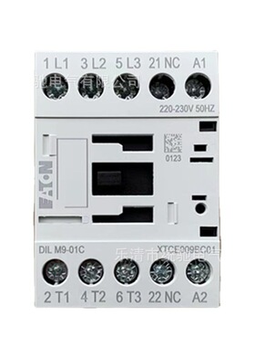EATON/伊顿 DILM9-01C(24V110V220V-230V50HZ)接触器9A XTCE009BC