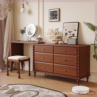 全实木化妆桌梳妆台大司马 复古梳妆台卧室书桌化妆台转角梳妆台