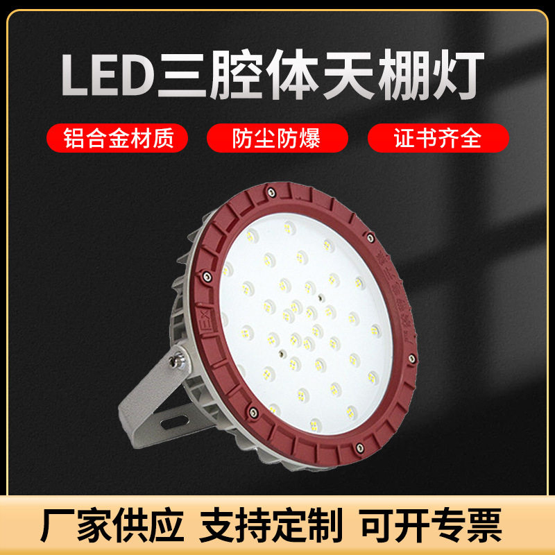 LED三腔款防爆天棚灯加油站仓库车间化工厂防腐投光灯户外照明灯