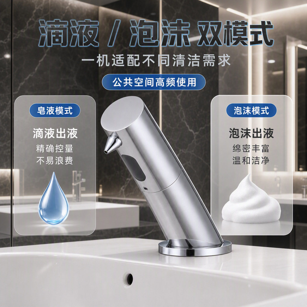 精铜面盆感应皂液器商场卫生间红外线感应式给皂器智能泡沫洗手器
