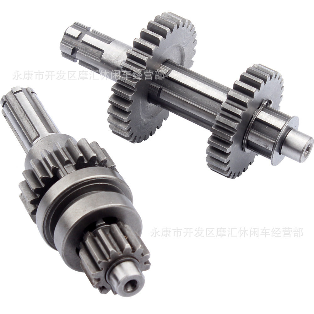 ATV沙滩四轮摩托车配件50-110cc 1+1发动机倒档齿主副轴档位齿轮