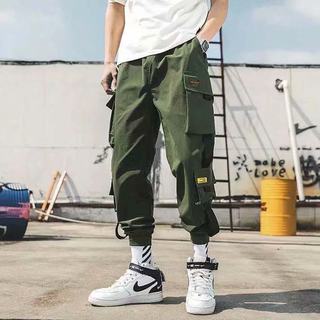 Sports plus-size harness foot cargo pants 运动大码束脚工装裤