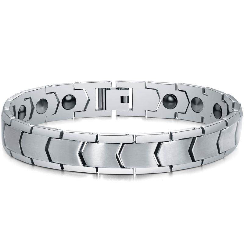 帝马仕情侣手链男女生手环欧美时尚钛钢金属锥形锗石防水辐射静电