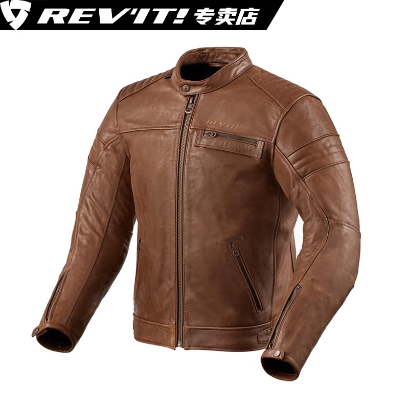 REVIT浮躁摩托车骑行服复古皮衣四季男款休闲皮夹克通勤防水装备