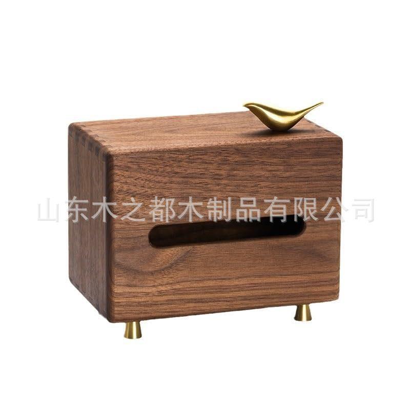 胡桃木纸巾盒客厅实木质纸巾盒家用抽纸盒简约餐厅餐巾纸抽盒