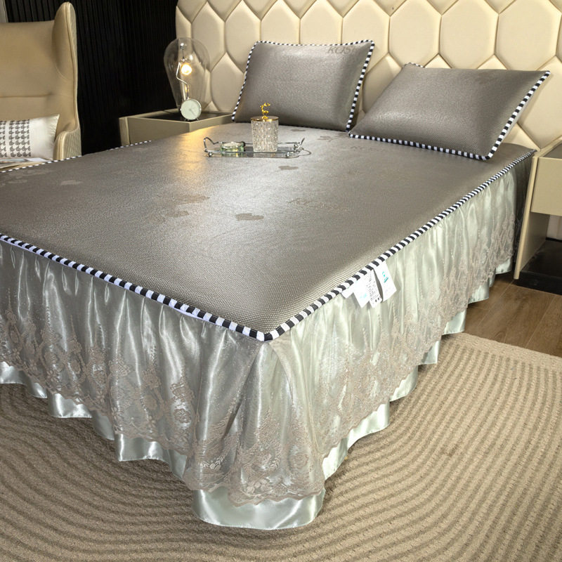 可水洗欧式床裙款冰丝藤席凉席带拉链可拆卸床罩式冰丝席空调席子,橡塑材料及制品,其他塑料制品,淘宝优惠券,粉丝福利购,淘宝优惠卷