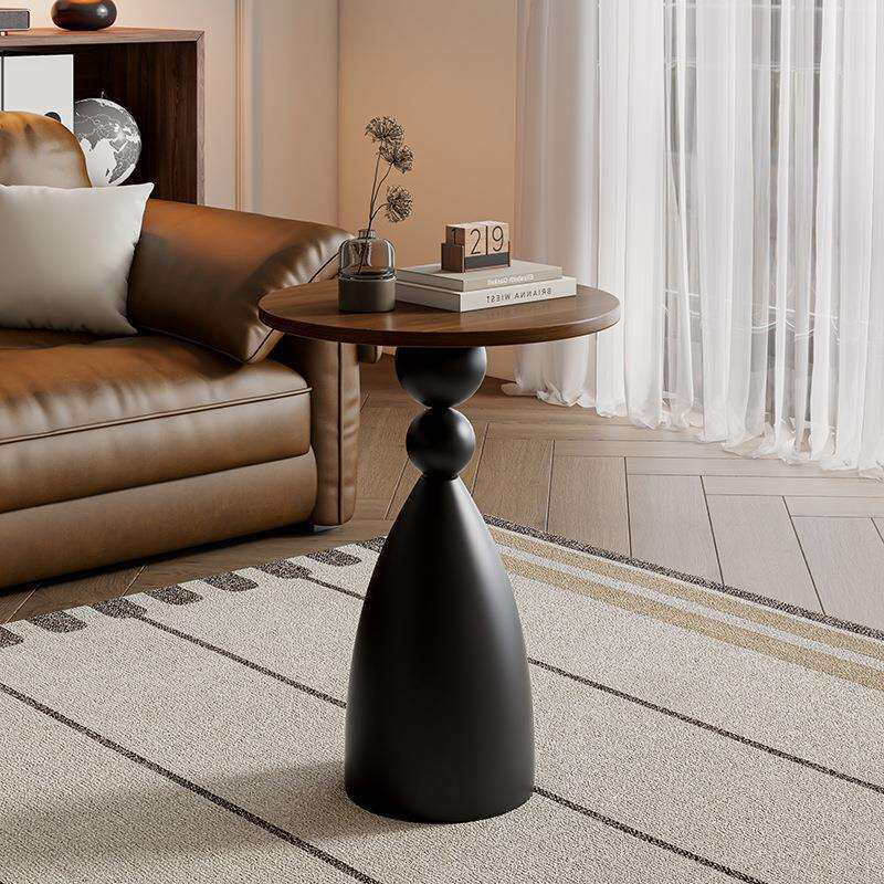 中古风客厅沙发实木边几角几法式复古卧室设计感边桌床头柜小桌子