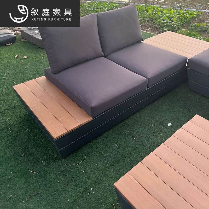 户外沙发庭院铝合金防雨防晒别墅酒店露天阳台实木沙发椅组合家具