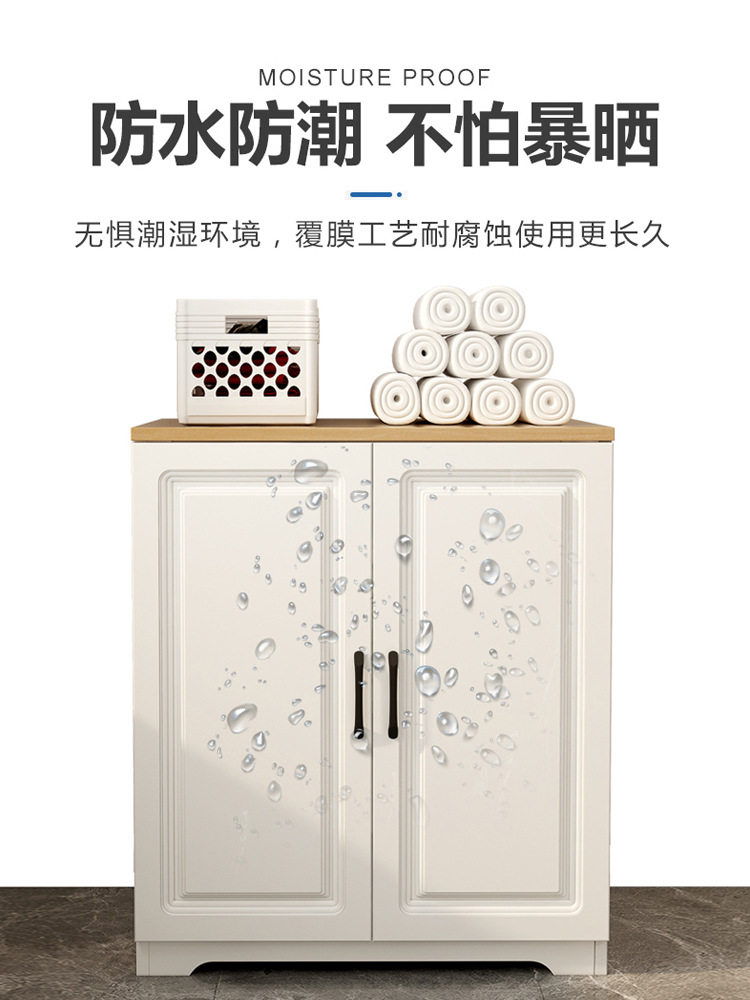 欧式阳台储物柜飘窗柜矮柜地柜防水大容量杂物柜实木柜子