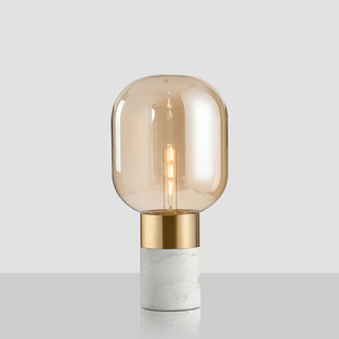 后现代大理石台灯设计师样板房客厅卧室床头灯北欧简约玻璃台灯