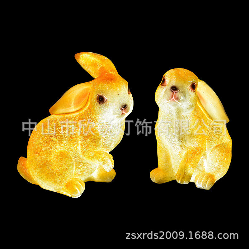 树脂发光兔子摆件灯高亮度玻璃钢模具生产仿真松鼠小型动物景观灯