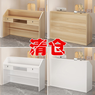 收银台店铺小型前台接待台吧台桌子商用简约现代服装店收银桌柜台
