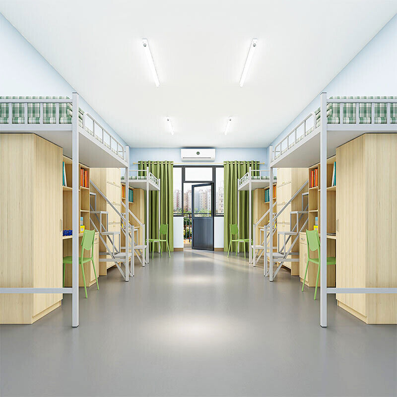 双层床公寓木床学生员工宿舍上下B铺铁床多功能衣柜书架组合双人