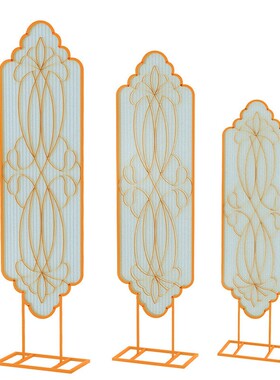 极速百界新款欧式铁艺雕花屏风B婚庆道具舞台布置背景阳光板路