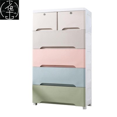 Extra-thick large drawer vtype storage cabinet plastic baby