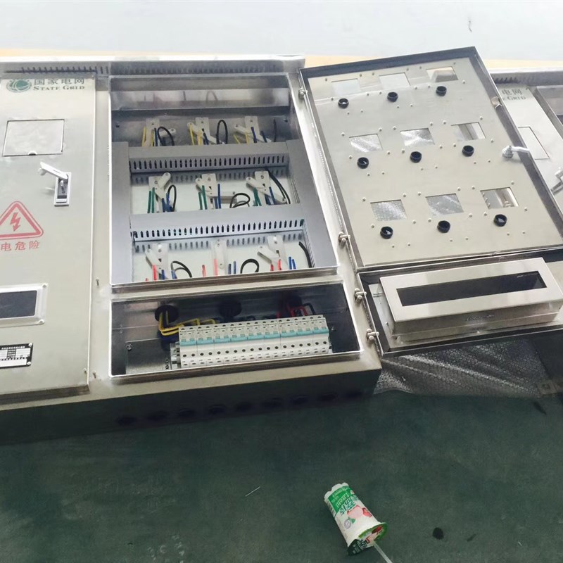 定制不锈钢三相四线电表箱2户4户6户8户12户P火表箱计量箱成套家