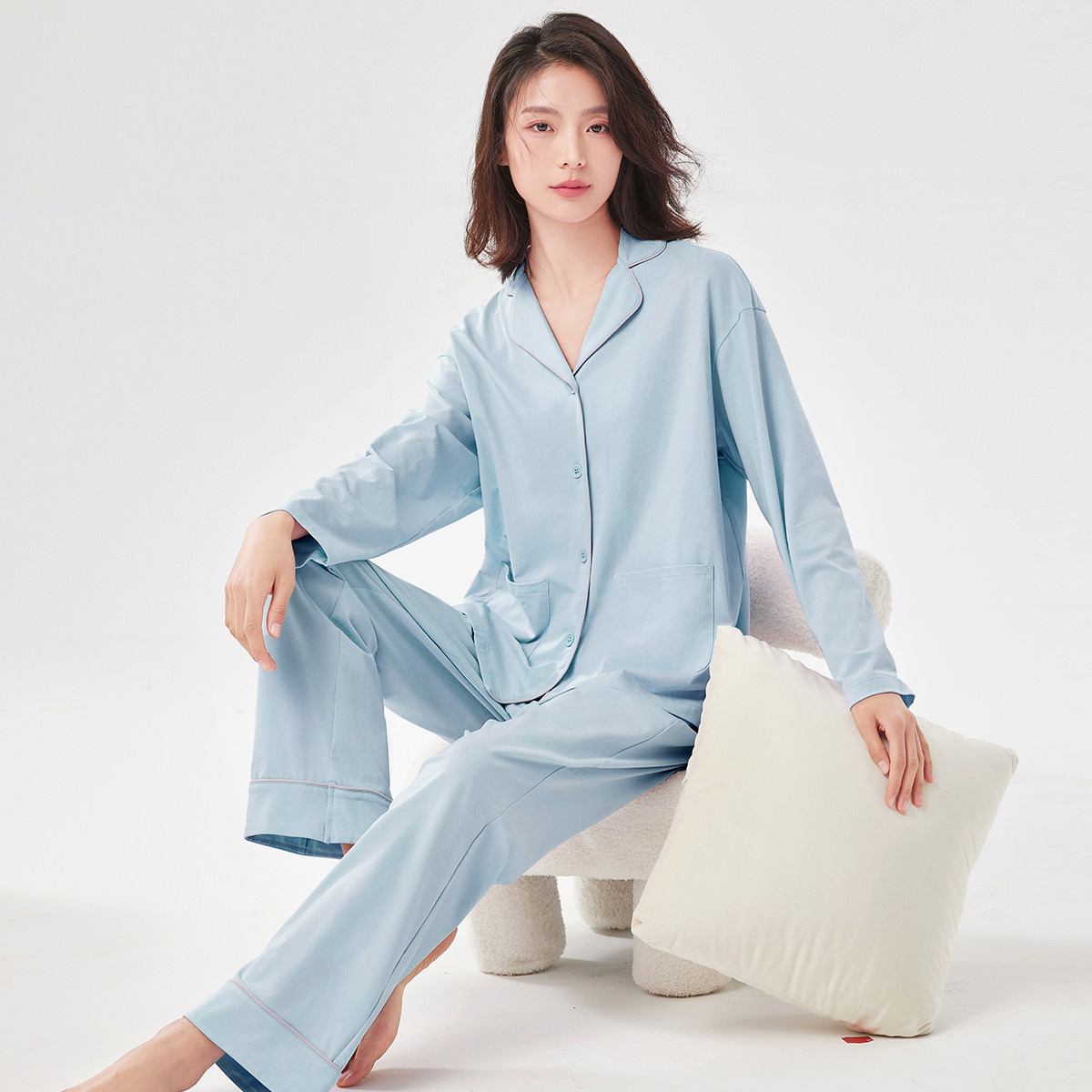 百富女士棉质简约家居服柔软亲肤