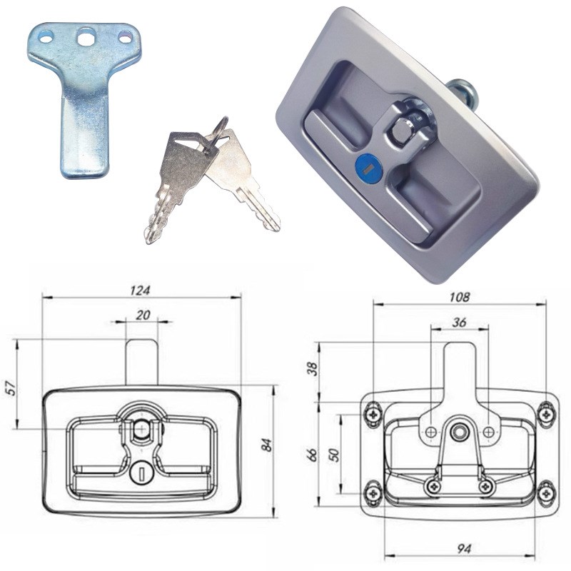 货车T型柜锁l工程车面板锁工具箱转舌锁盒锁