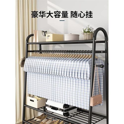 晾衣架落地家用学生宿舍折叠卧室C内晒挂衣服架子简易收纳整理凉