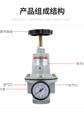 气动可调式减压阀QTY-08-10-15-50-25-3L2-40-50气体调节阀调压阀