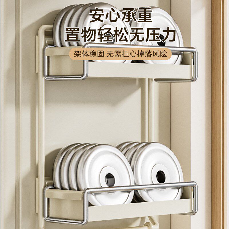 厨房收纳神器~~奶油风磁t吸冰箱置物架侧面收纳架厨房纸巾保鲜膜