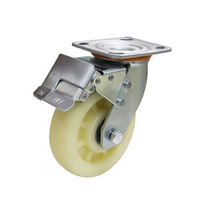 稳斯坦WST1g61重型工业脚轮5寸万向轮白色尼龙轮手推车载重轮子滑