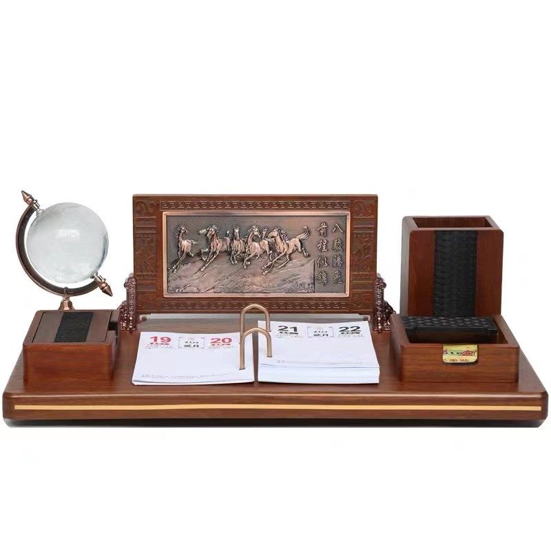 2024年实木台历l架笔筒高档木质日历新款定制本老板办公室桌面摆,文具电教/文化用品/商务用品,台历,淘宝优惠券,粉丝福利购,淘宝优惠卷